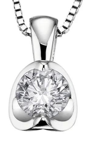 9ct White Gold Diamond Necklace