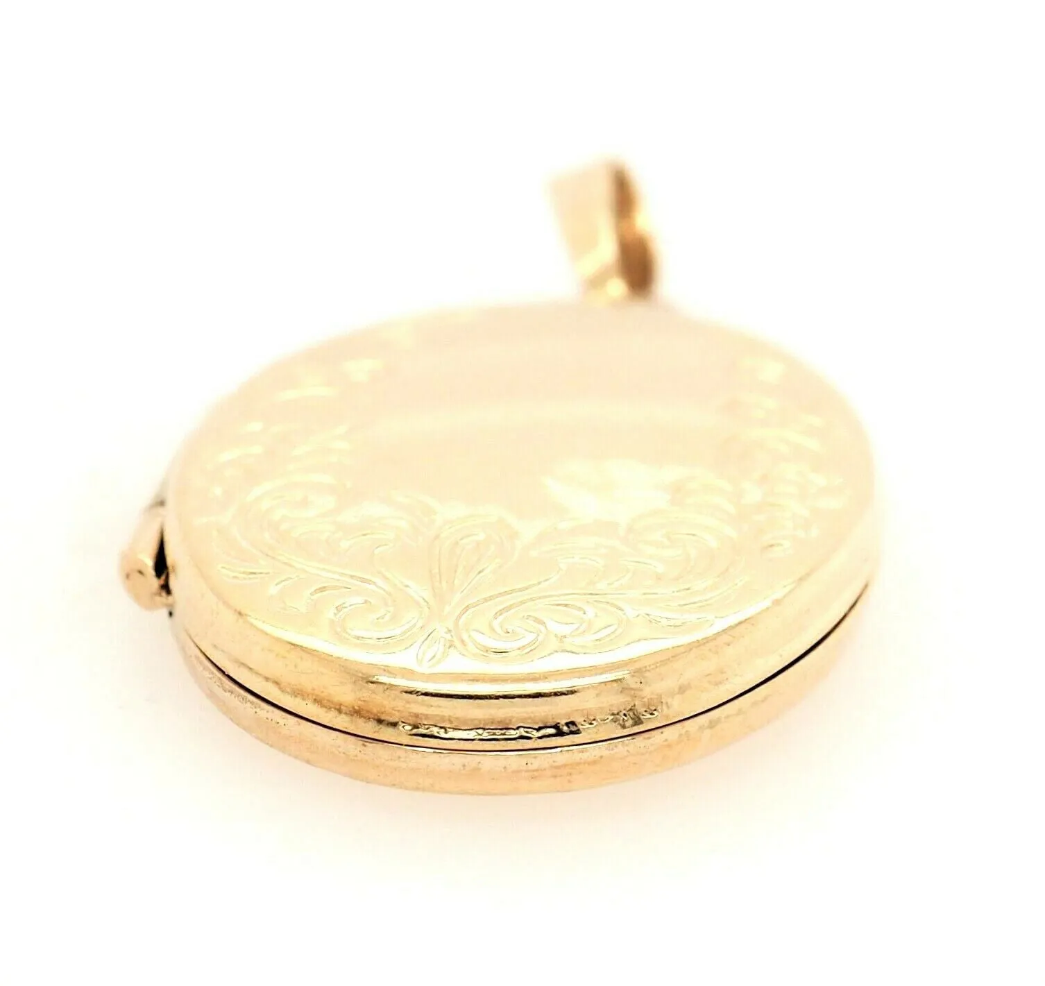 9ct Yellow Gold Locket Pendant with Embellished Front