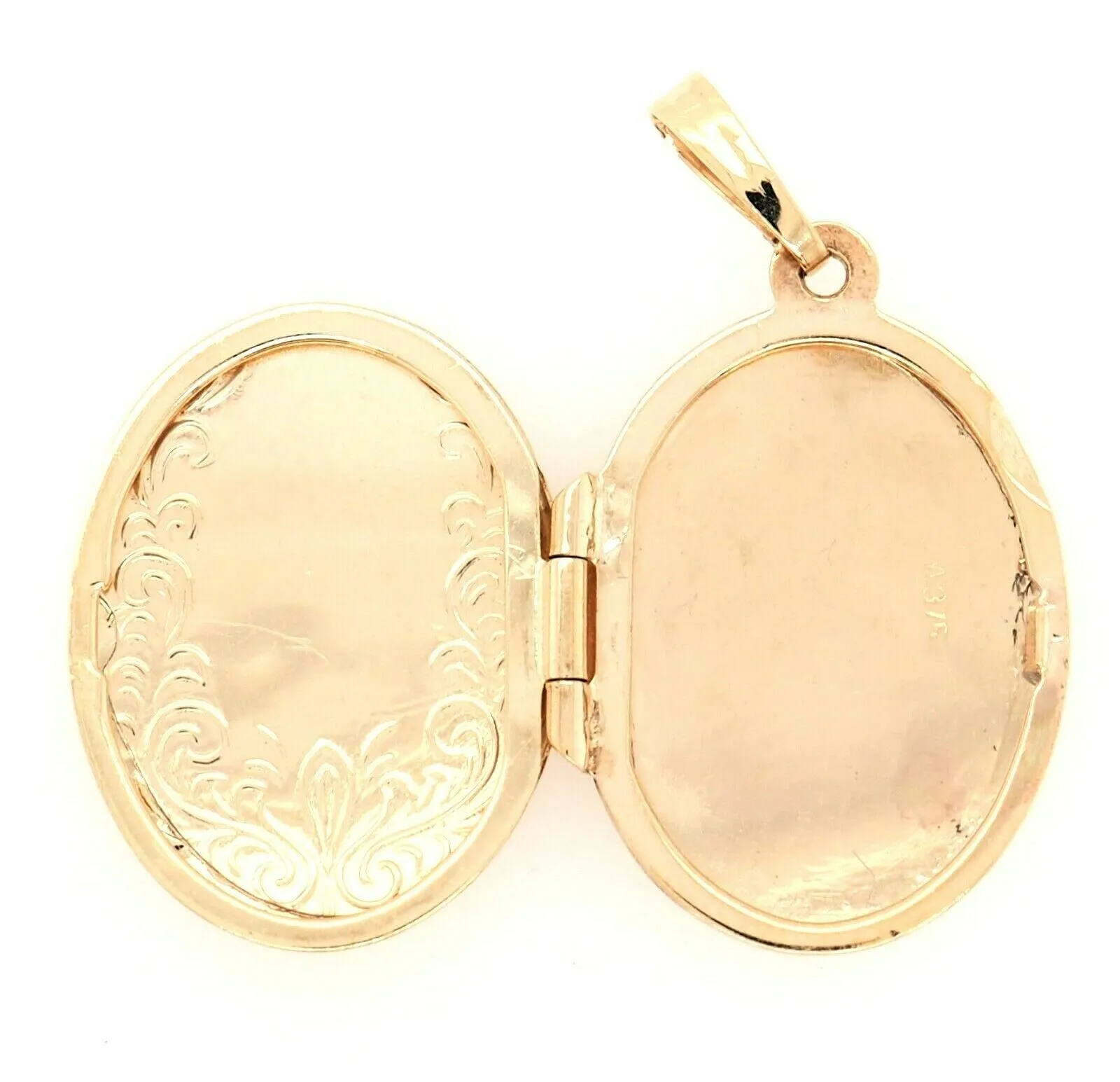 9ct Yellow Gold Locket Pendant with Embellished Front