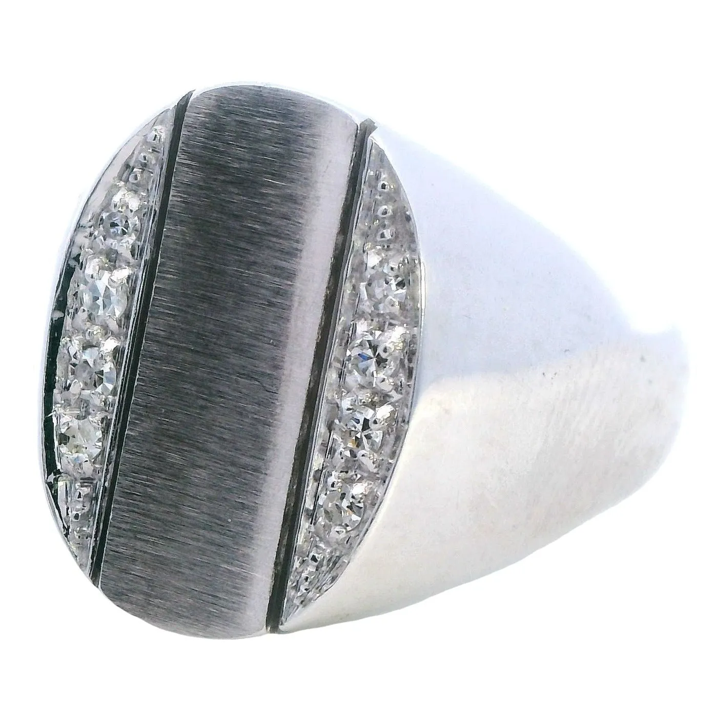 Amazing 18K Gold & Diamond Ring Gents/Unisex Signet Ring