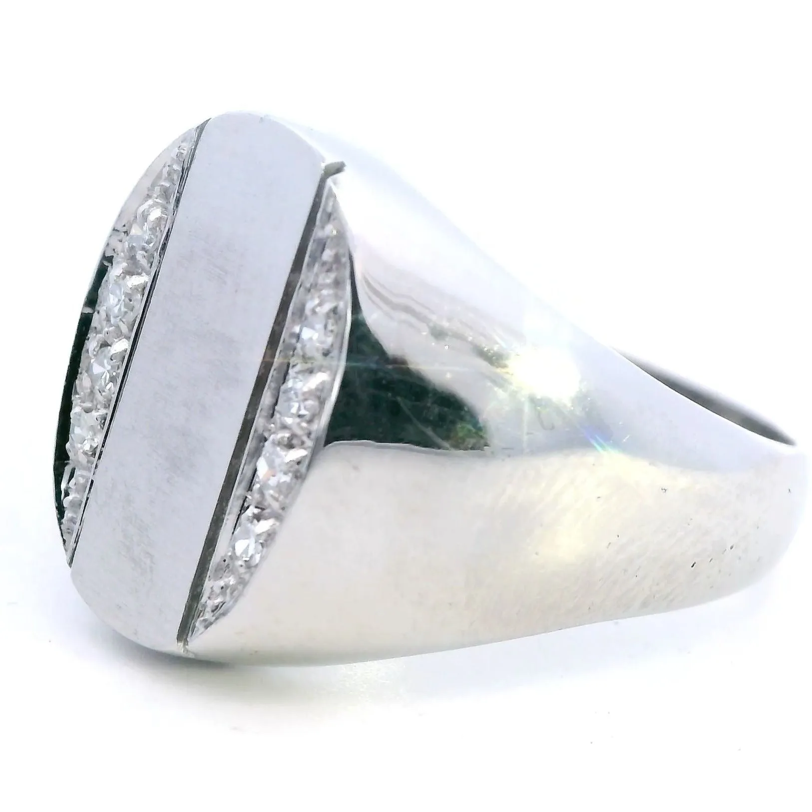 Amazing 18K Gold & Diamond Ring Gents/Unisex Signet Ring