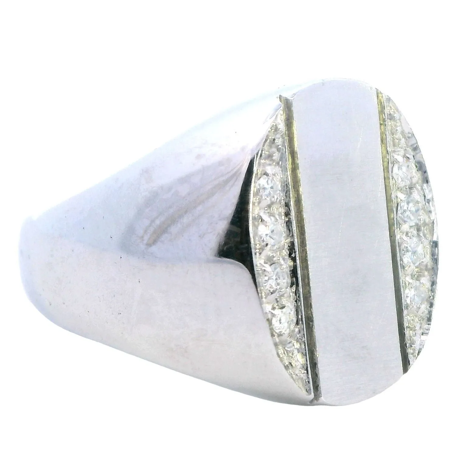 Amazing 18K Gold & Diamond Ring Gents/Unisex Signet Ring