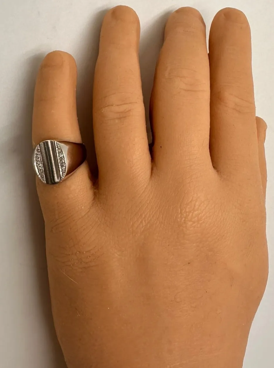 Amazing 18K Gold & Diamond Ring Gents/Unisex Signet Ring
