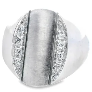 Amazing 18K Gold & Diamond Ring Gents/Unisex Signet Ring