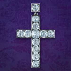 Antique Georgian Paste Cross Pendant Silver