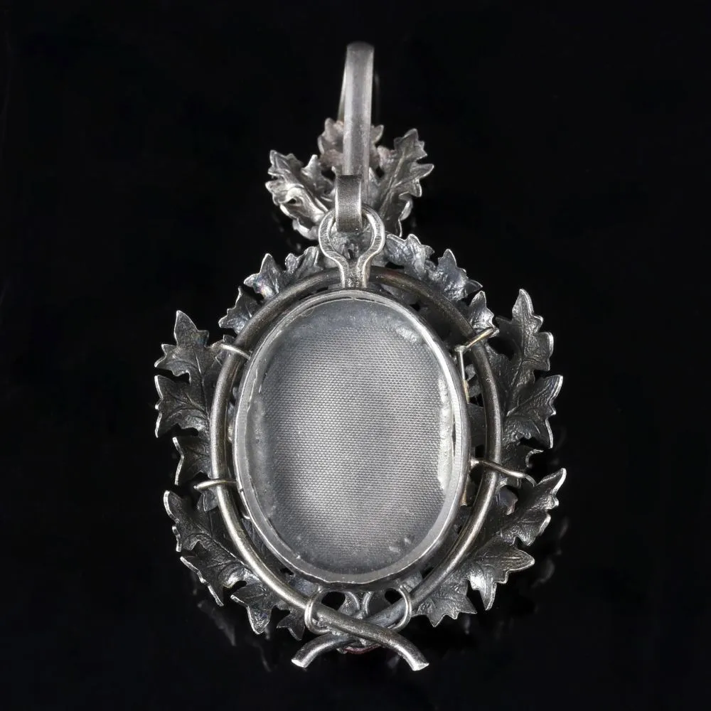 Antique Georgian Pink Paste Pendant Locket Silver Circa 1800