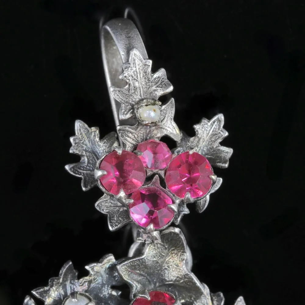 Antique Georgian Pink Paste Pendant Locket Silver Circa 1800