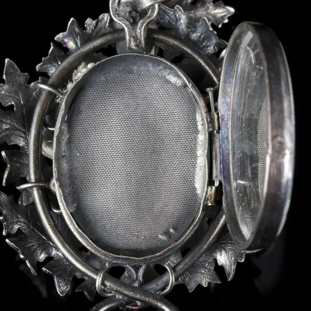 Antique Georgian Pink Paste Pendant Locket Silver Circa 1800