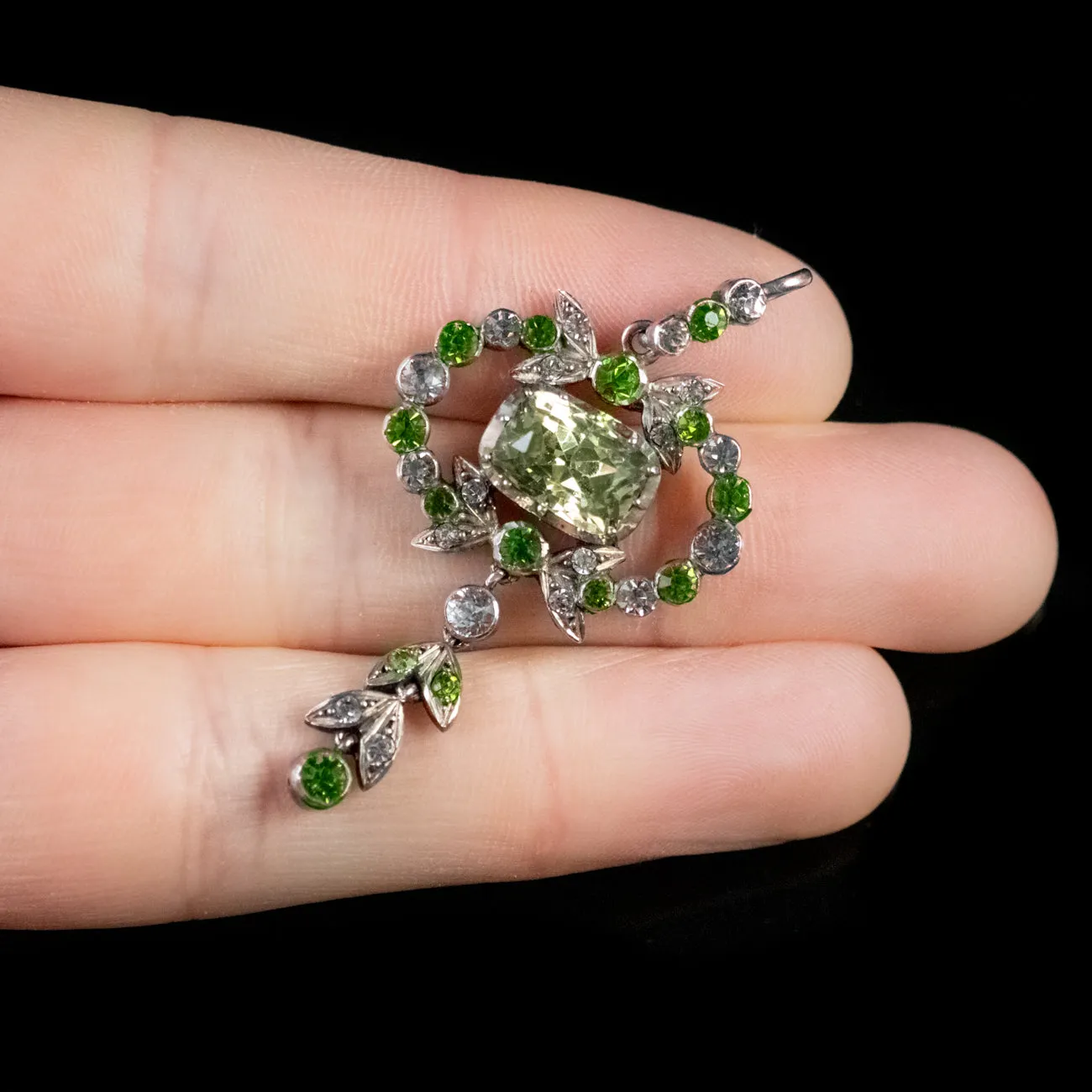 Antique Victorian Paste Silver Pendant
