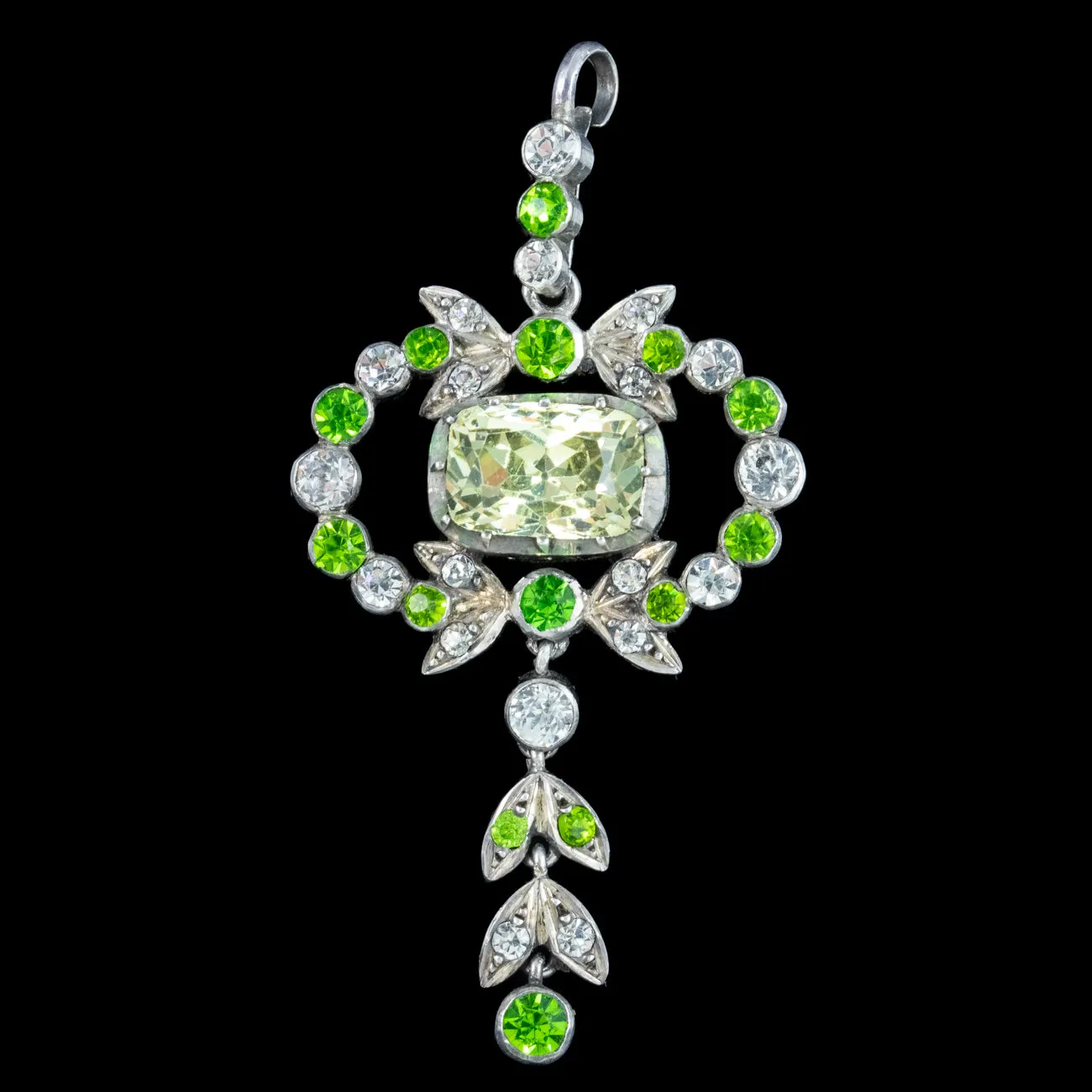 Antique Victorian Paste Silver Pendant