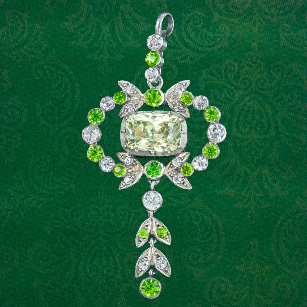 Antique Victorian Paste Silver Pendant