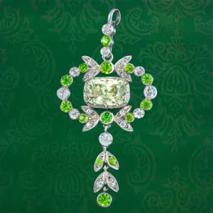 Antique Victorian Paste Silver Pendant