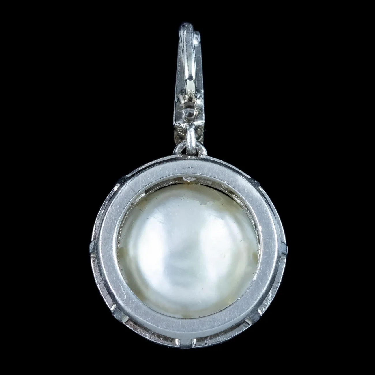 Art Deco Saltwater Pearl Diamond Pendant 18ct Gold With Cert