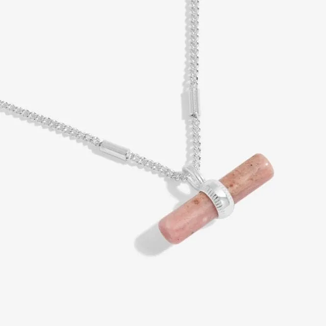 Aura Rhodochrosite Bar Silver 46cm   5cm Extender Necklace 6293