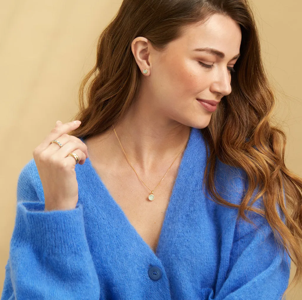 Aurora Aqua Chalcedony & Gold Vermeil Necklace