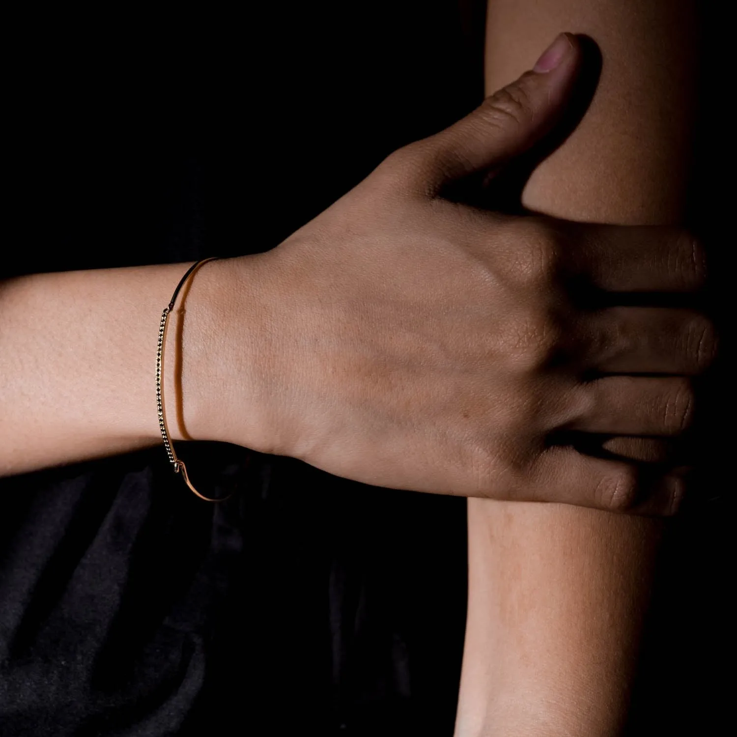 Bar Cuff with Diamonds