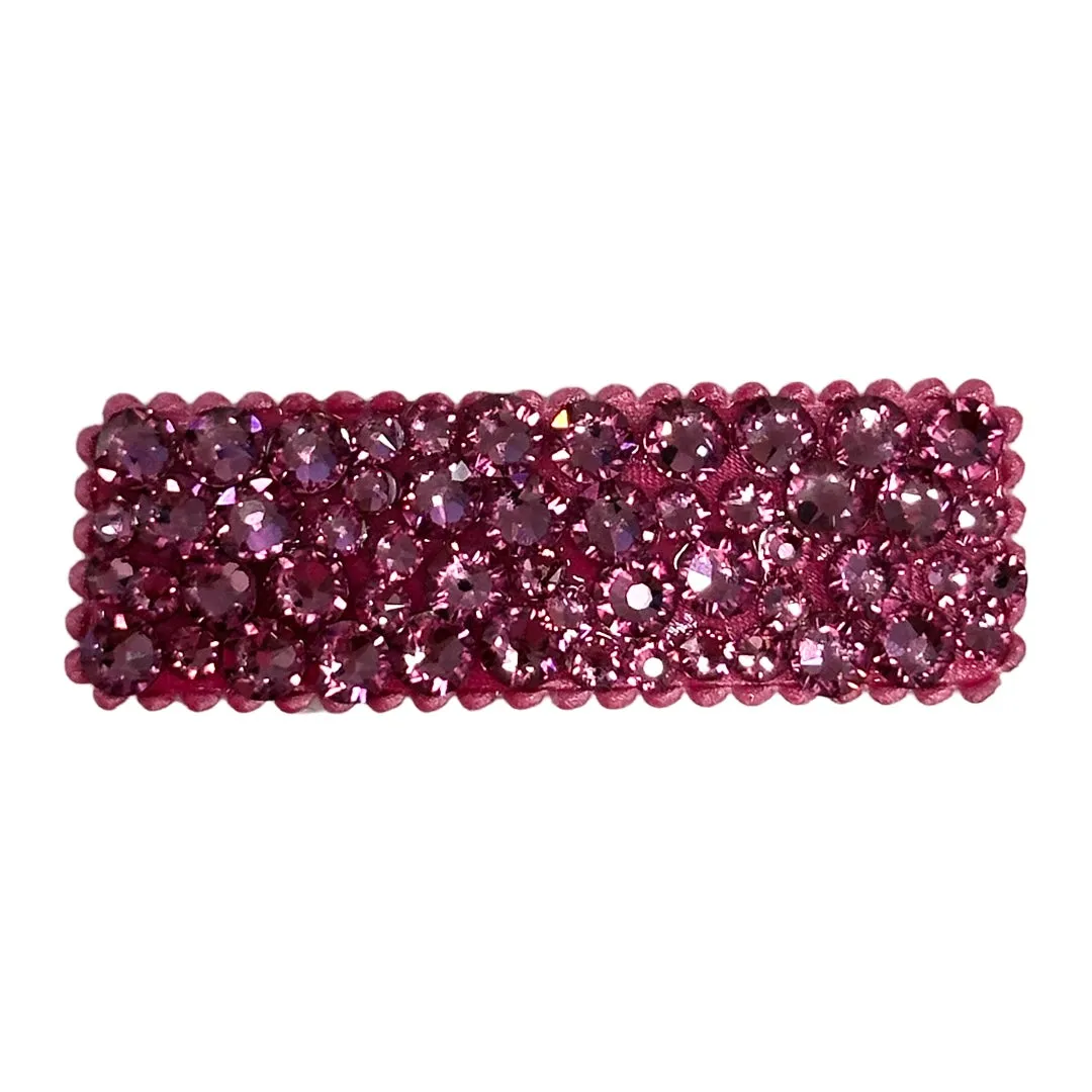 Bari Lynn All Over Swarovski Crystal Snap Clip - Rose Pink