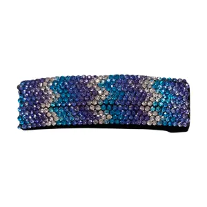 Bari Lynn Fully Crystallized Swarovski Crystal Zig Zag Snap Clip - Blue Multi