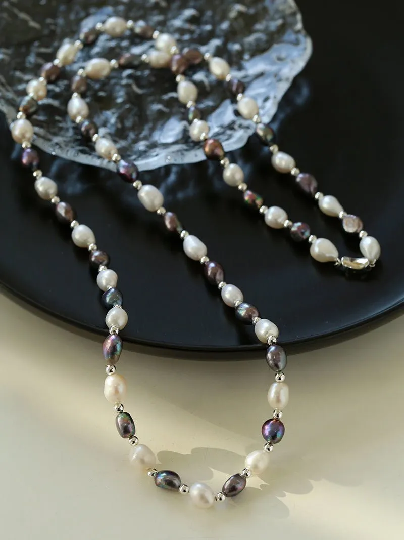 Baroque Mixed Color Pearl Necklace