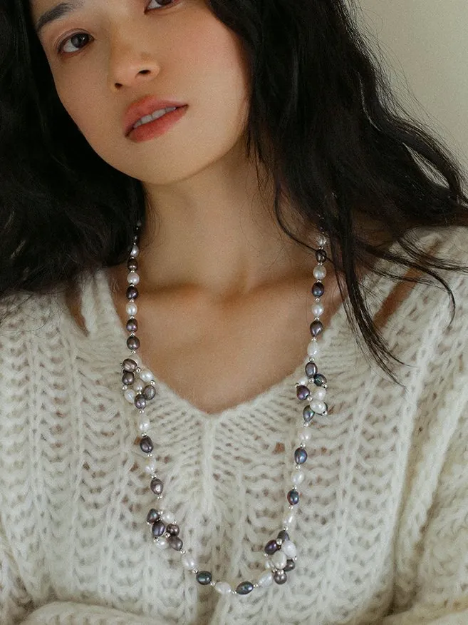 Baroque Mixed Color Pearl Necklace