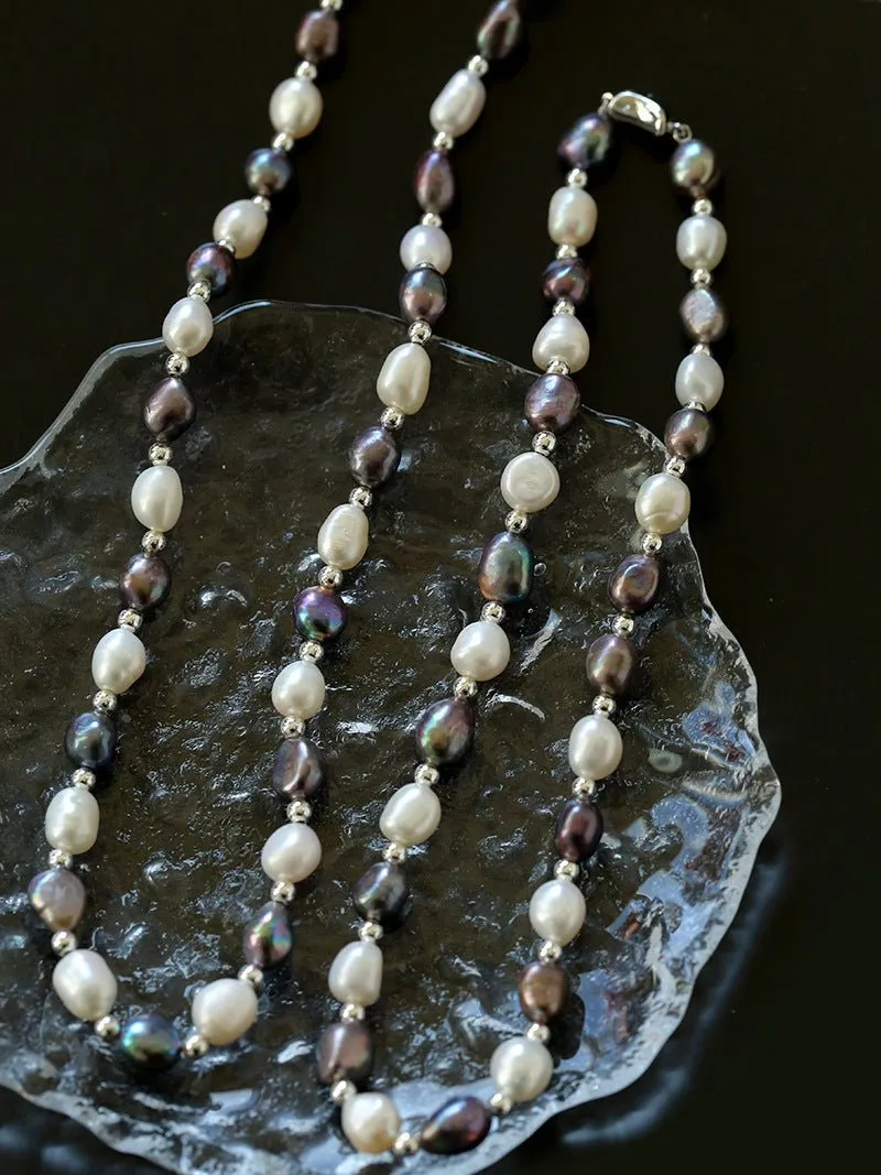Baroque Mixed Color Pearl Necklace