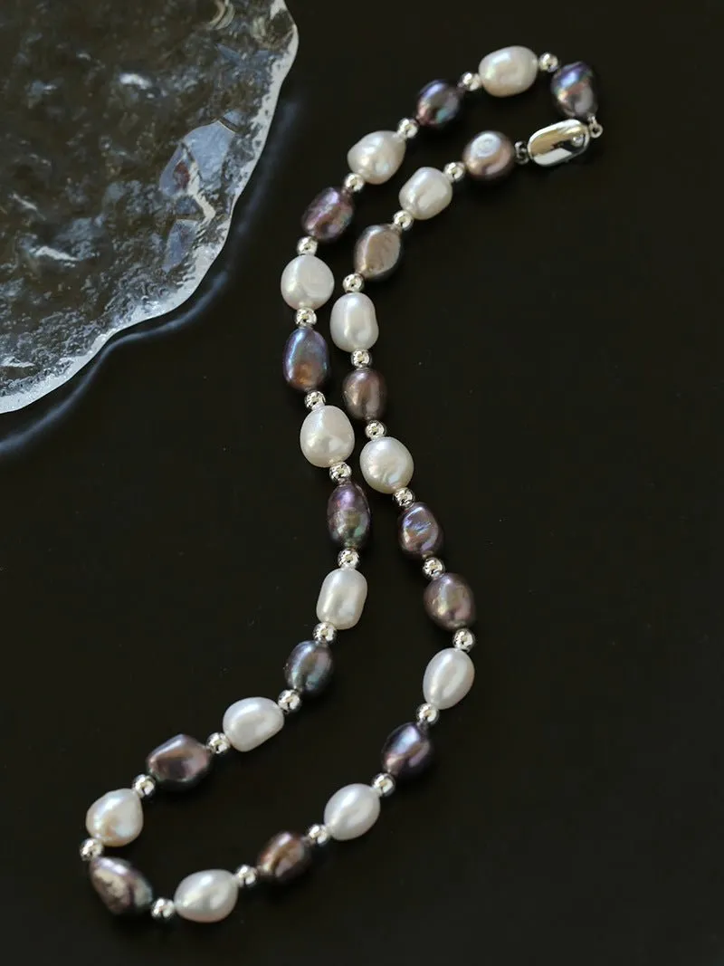 Baroque Mixed Color Pearl Necklace