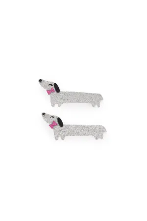 Barrette - Fantaisie Chien Argent