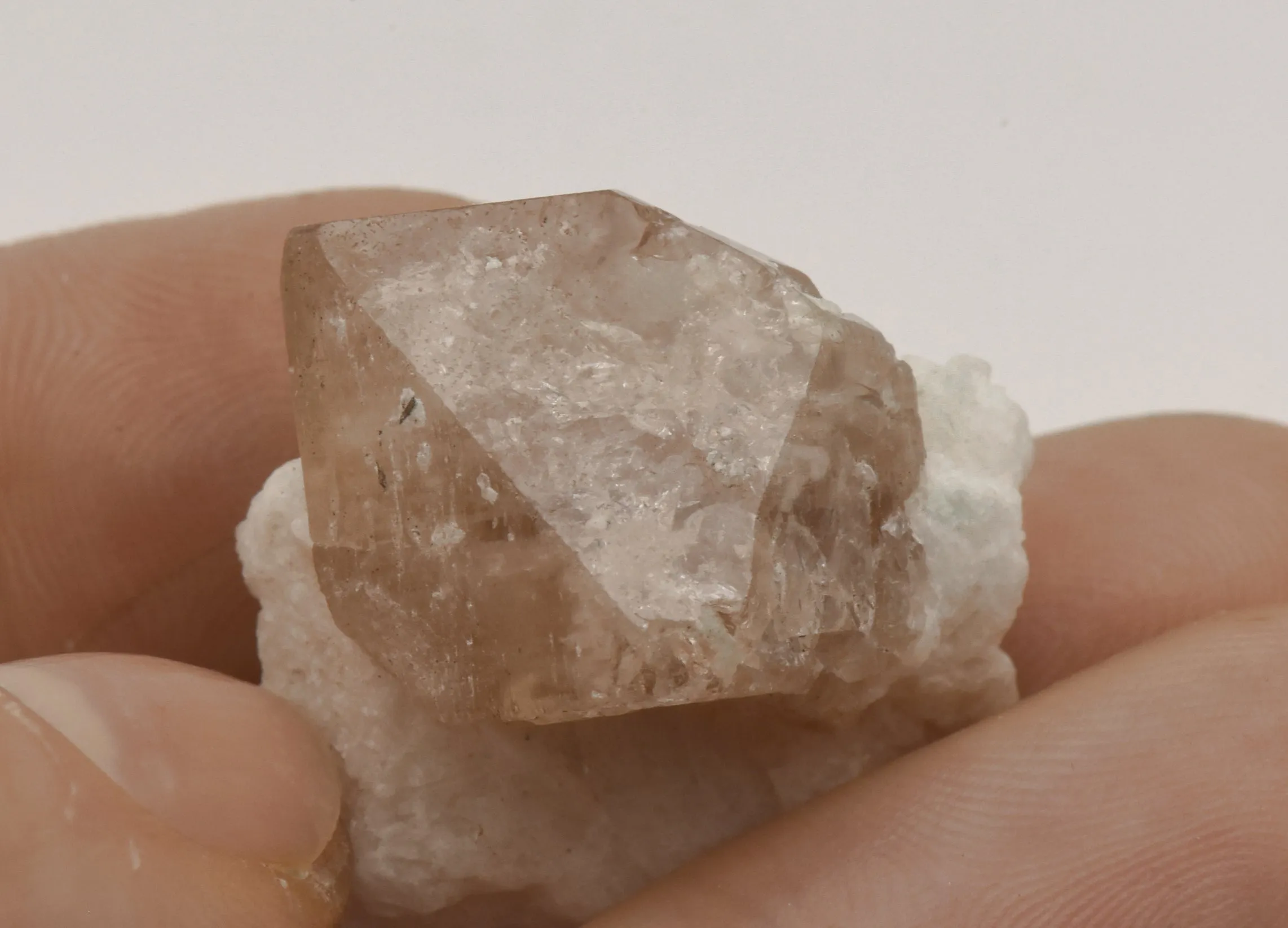 Beautiful "Champagne" Topaz Terminated Crystal on Matrix - Pakistan