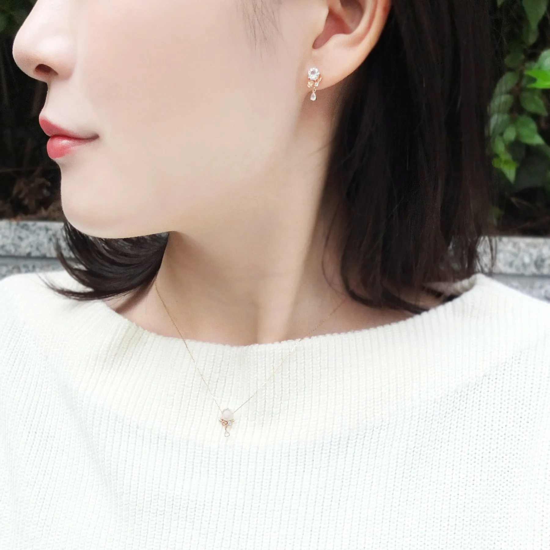 [Birth Flower Jewelry] June - Rose Necklace (10K Rose Gold)