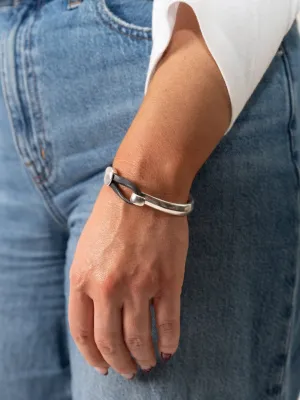 Black Leather Feather Cuff Bracelet