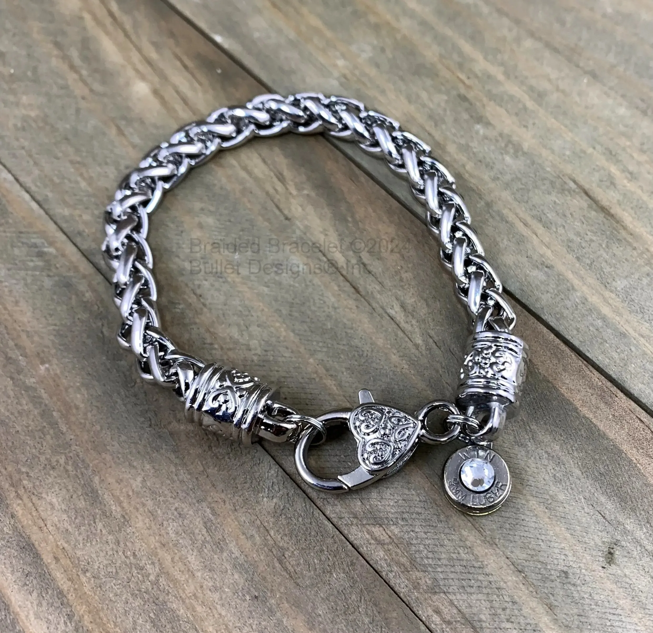 Bullet Bracelet / Winchester Braided Chain Charm Bracelet / Bullet Jewelry / Chain Bracelet / Charm Bracelet / Bullet Charm