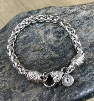 Bullet Bracelet / Winchester Braided Chain Charm Bracelet / Bullet Jewelry / Chain Bracelet / Charm Bracelet / Bullet Charm