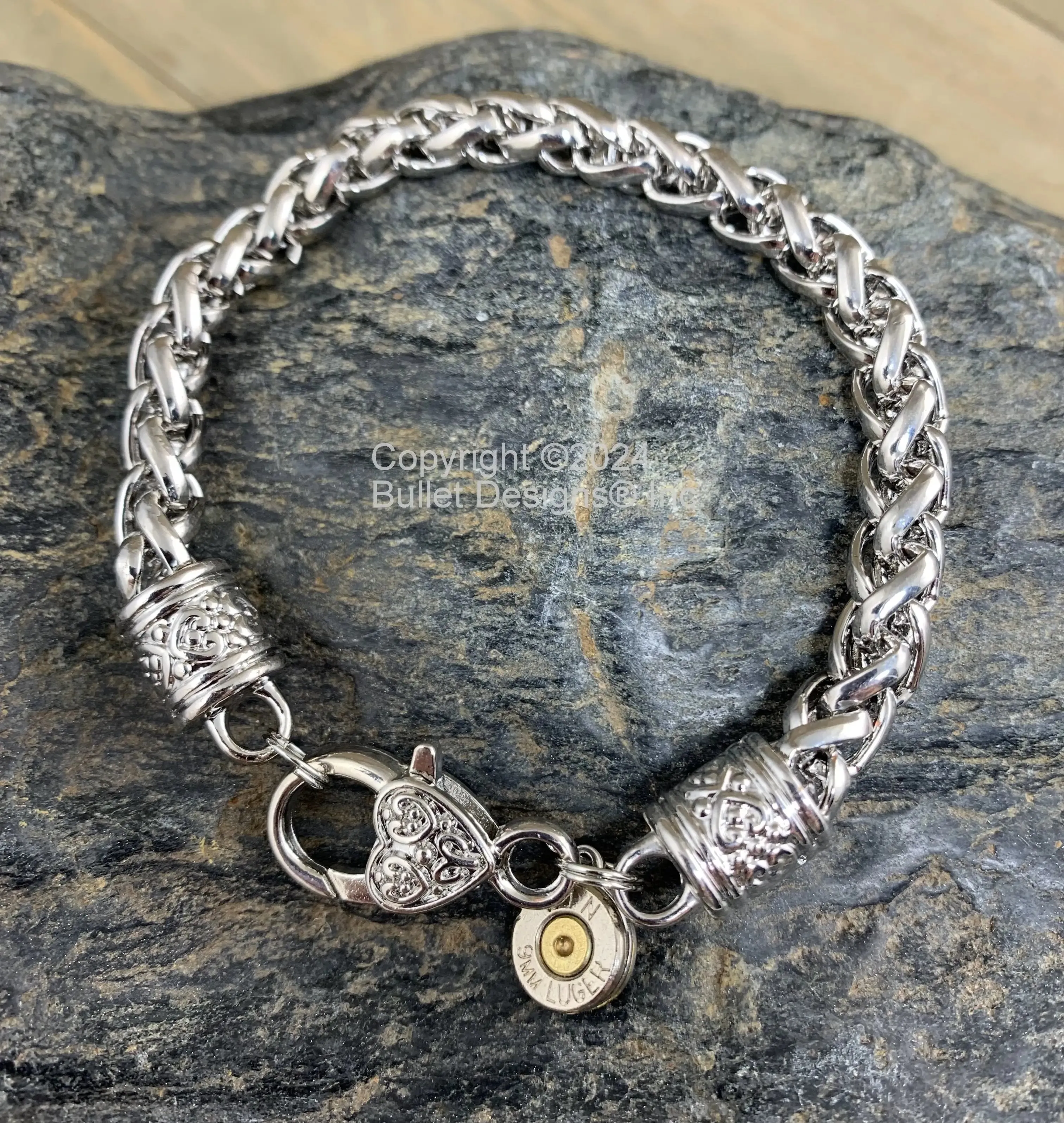 Bullet Bracelet / Winchester Braided Chain Charm Bracelet / Bullet Jewelry / Chain Bracelet / Charm Bracelet / Bullet Charm