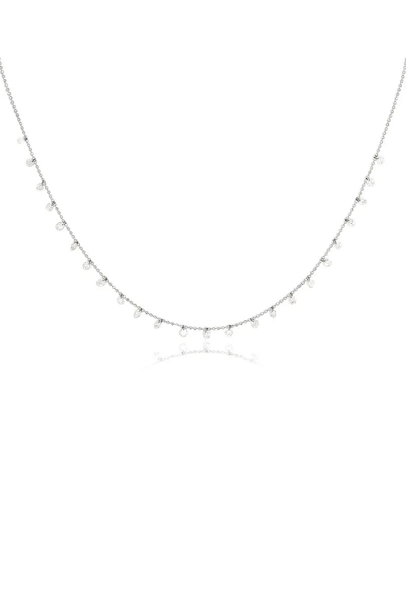 Celeste 24 Floating Diamond Necklace in White Gold