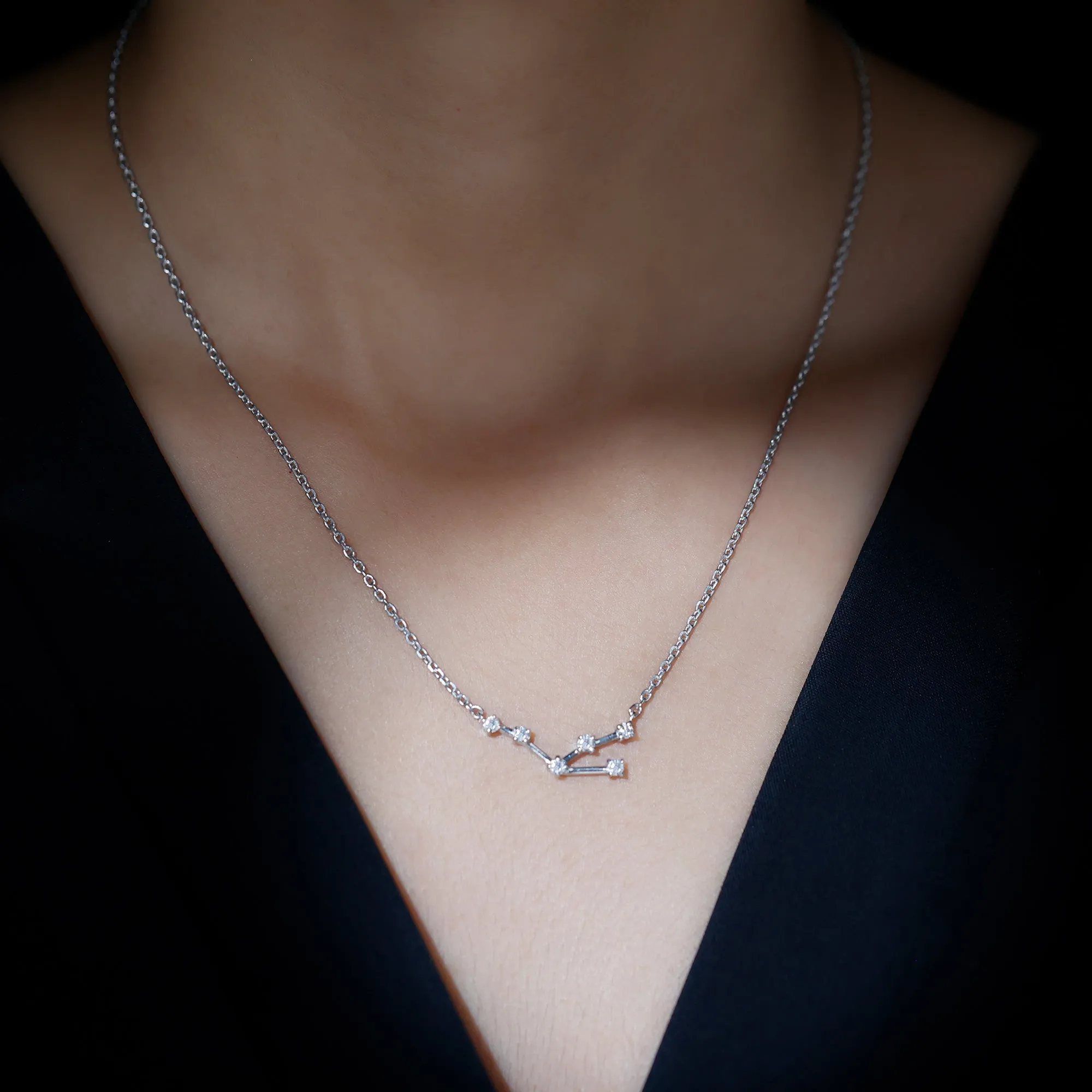 Certified Moissanite Taurus Zodiac Constellation Necklace
