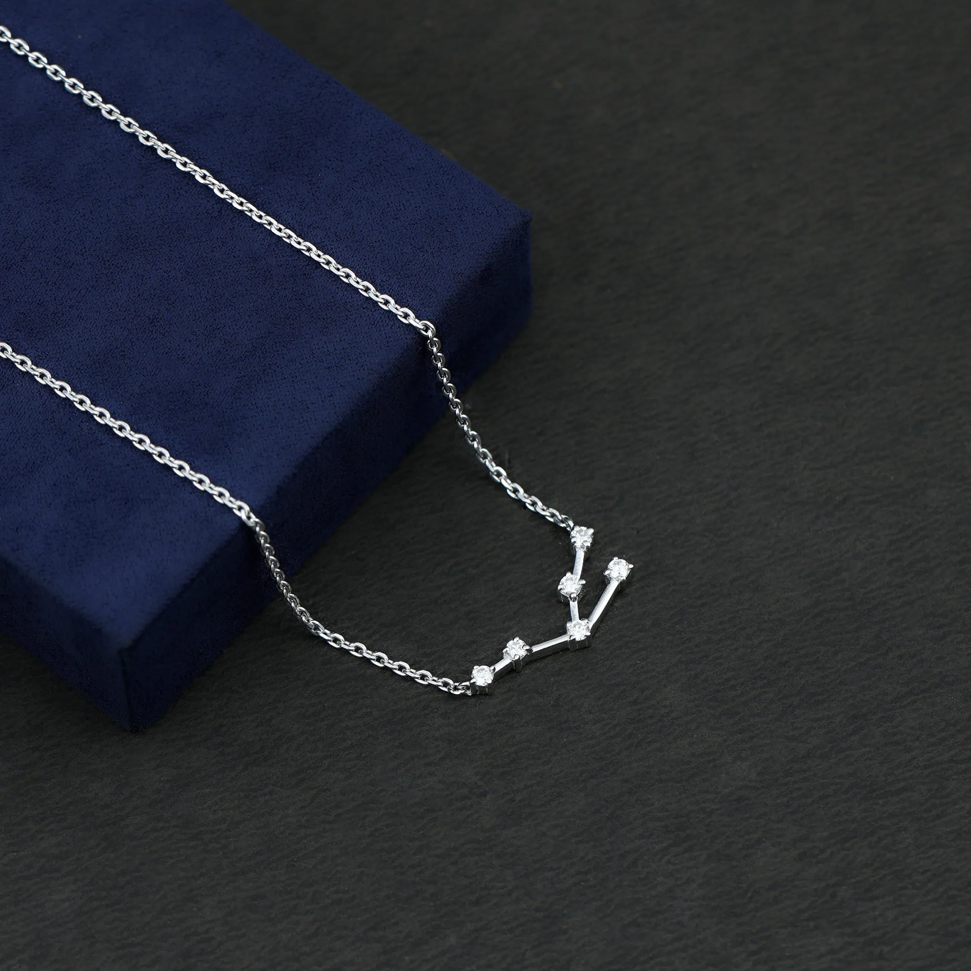 Certified Moissanite Taurus Zodiac Constellation Necklace