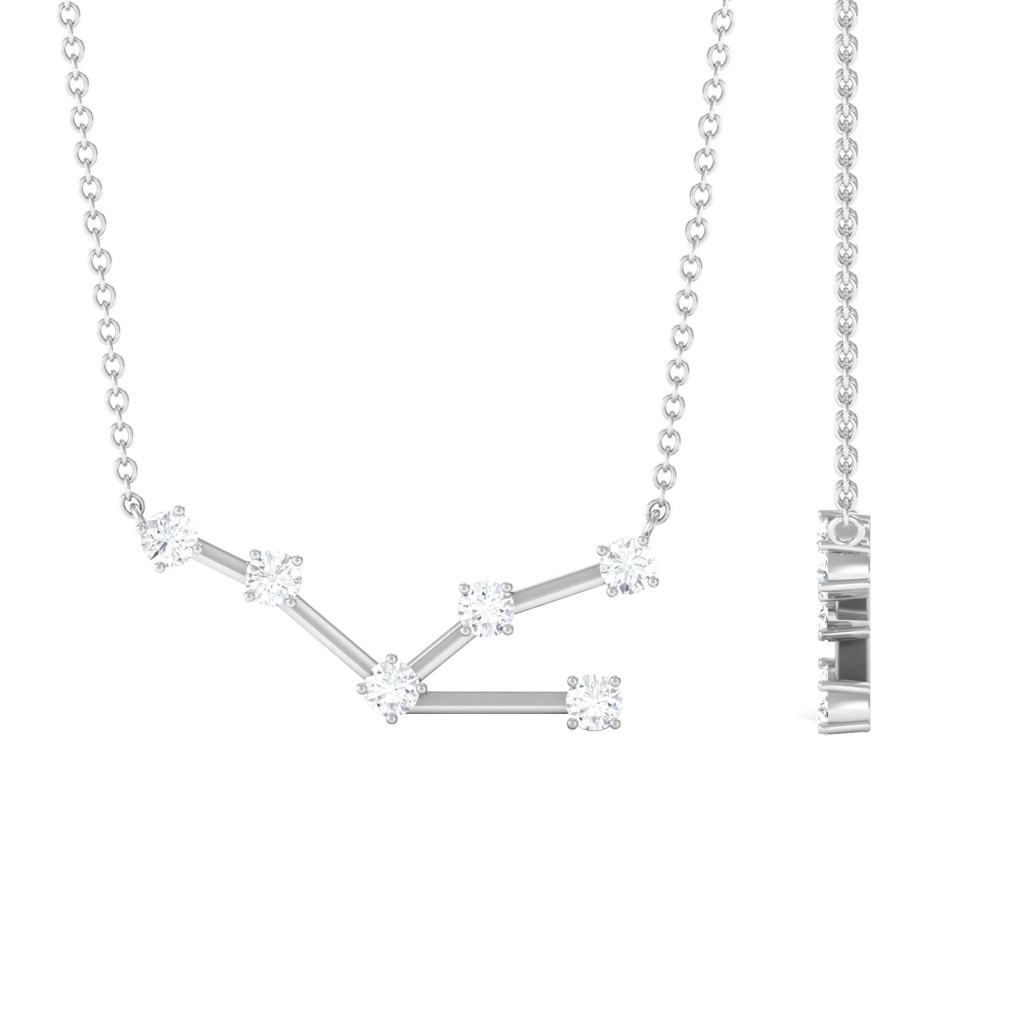Certified Moissanite Taurus Zodiac Constellation Necklace