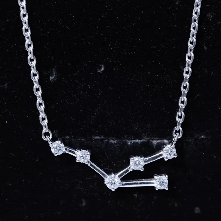 Certified Moissanite Taurus Zodiac Constellation Necklace
