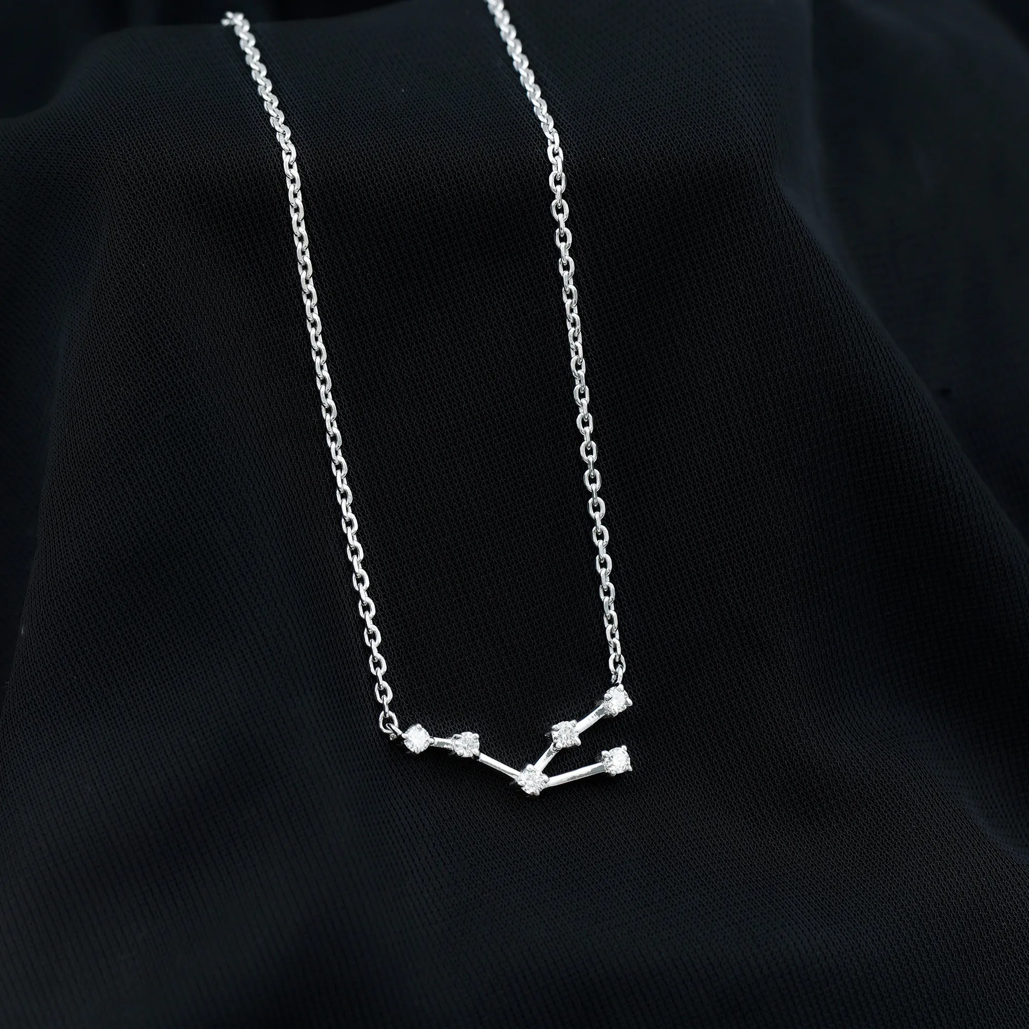 Certified Moissanite Taurus Zodiac Constellation Necklace