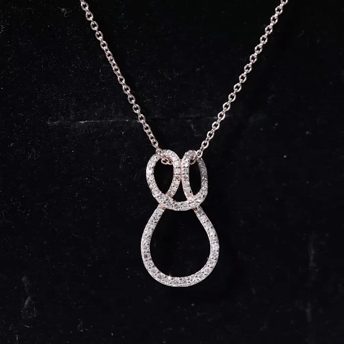 Certified Moissanite Twisted Infinity Pendant Necklace