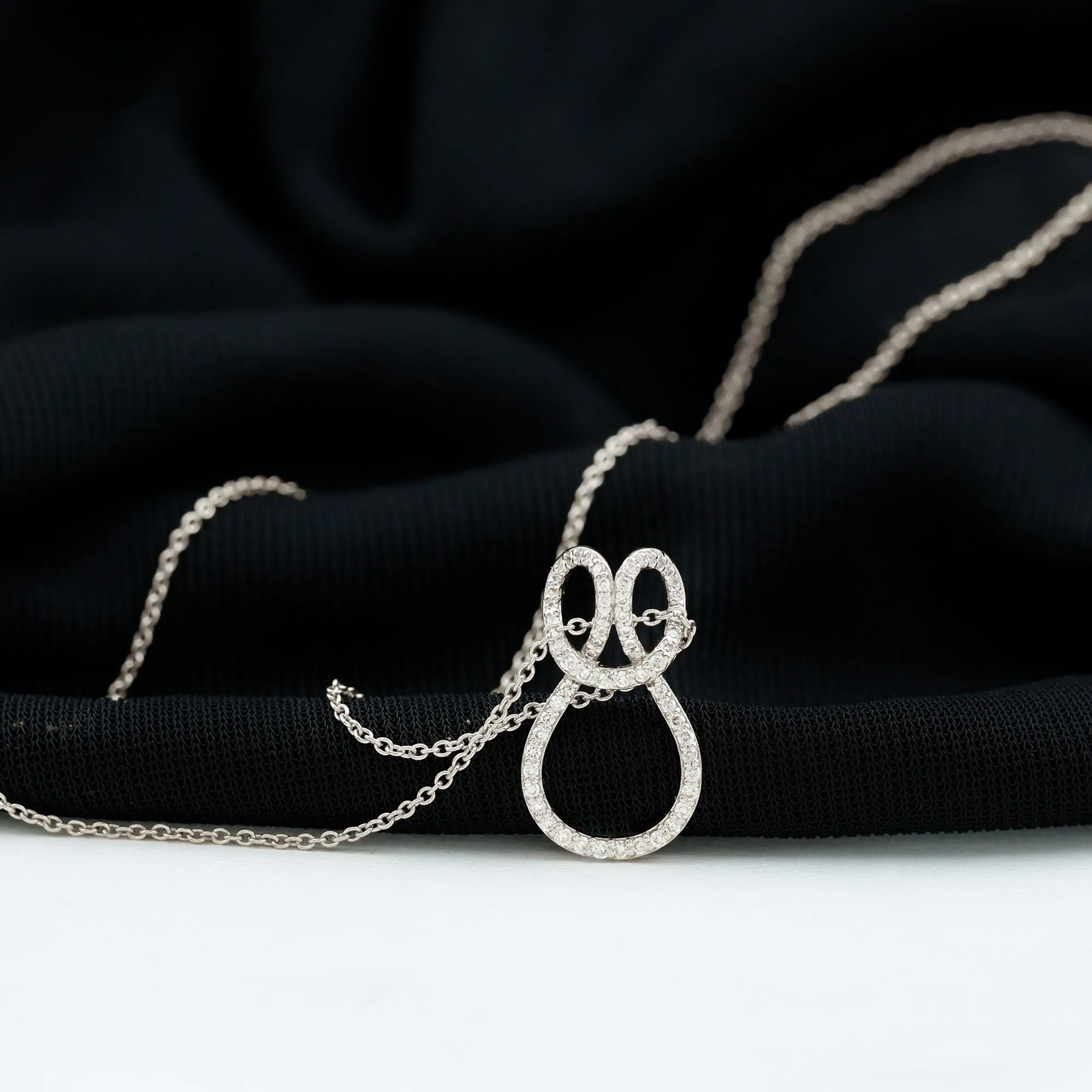 Certified Moissanite Twisted Infinity Pendant Necklace