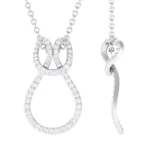 Certified Moissanite Twisted Infinity Pendant Necklace
