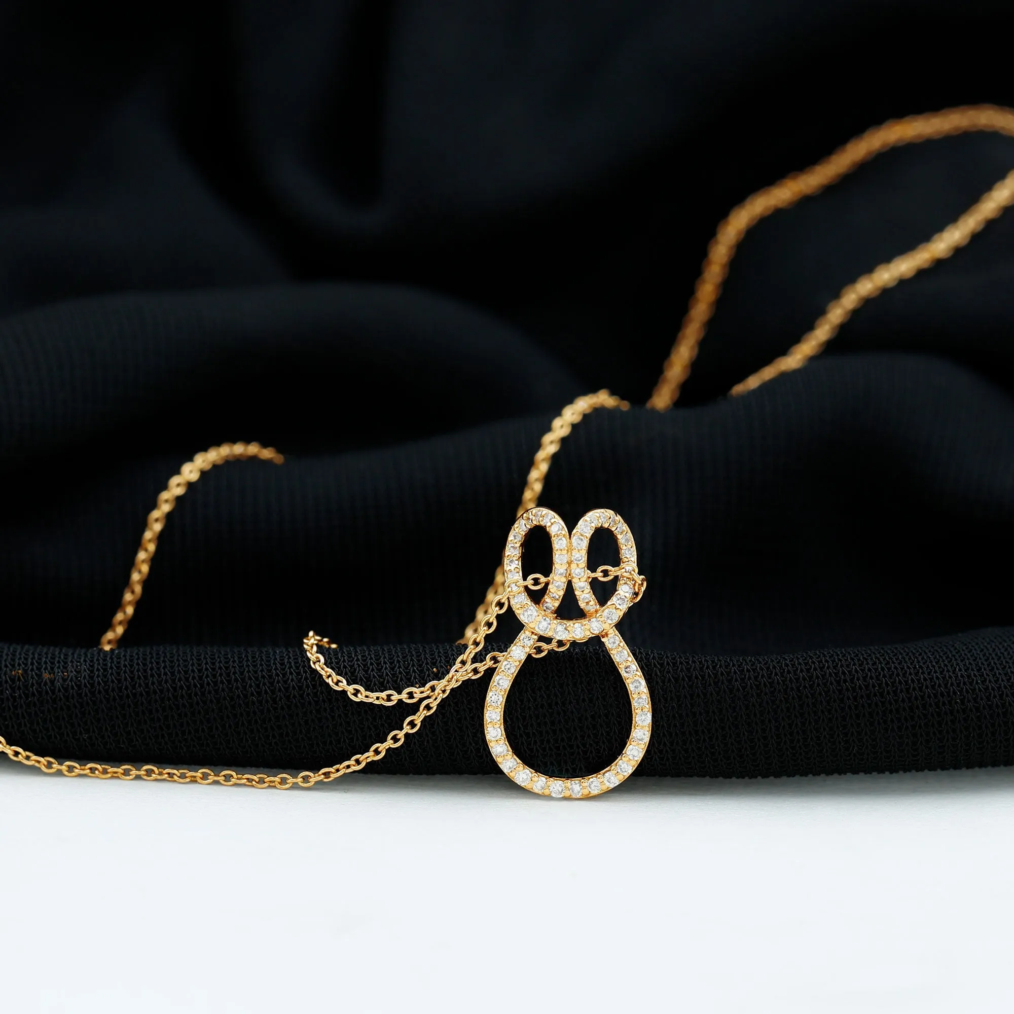 Certified Moissanite Twisted Infinity Pendant Necklace