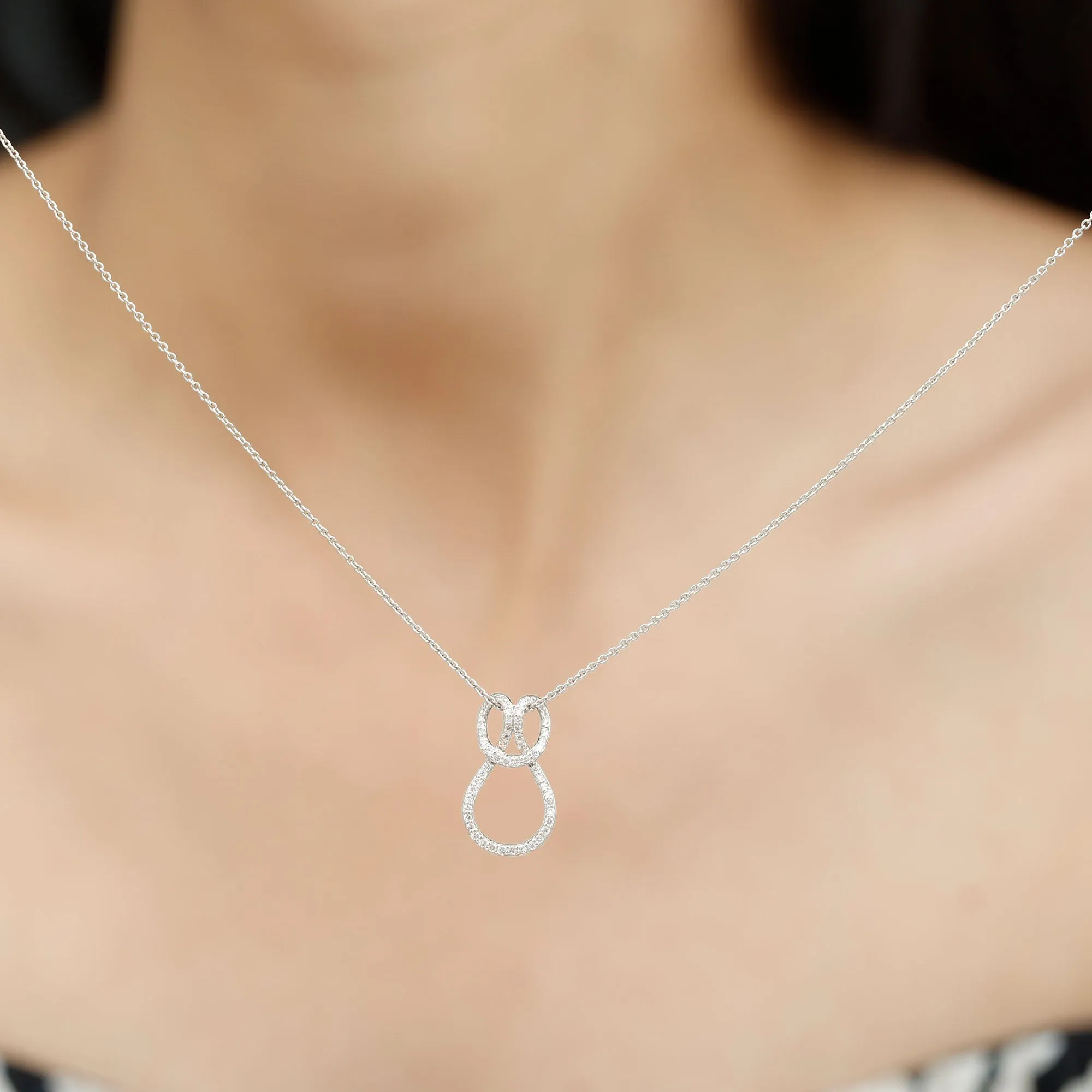 Certified Moissanite Twisted Infinity Pendant Necklace