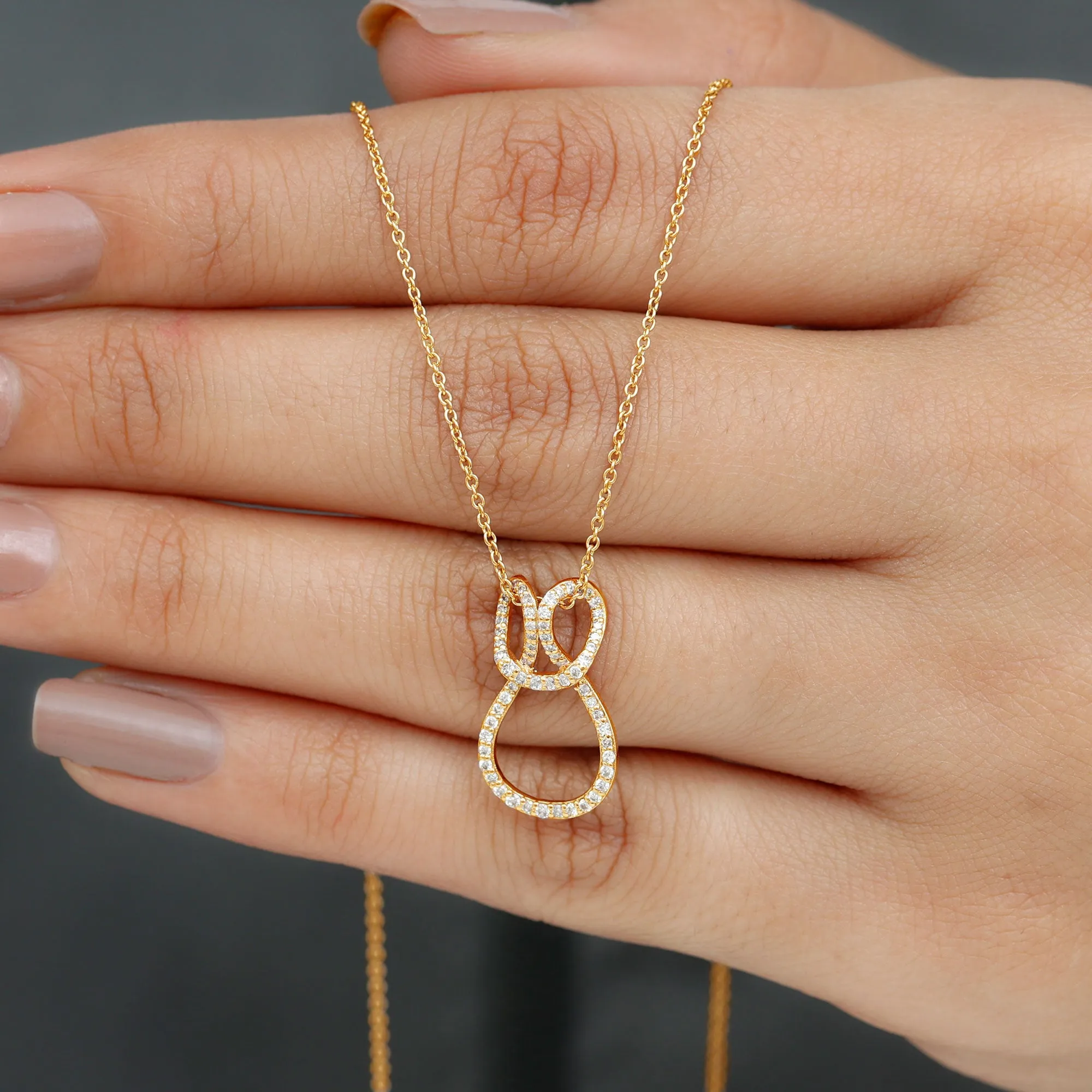 Certified Moissanite Twisted Infinity Pendant Necklace