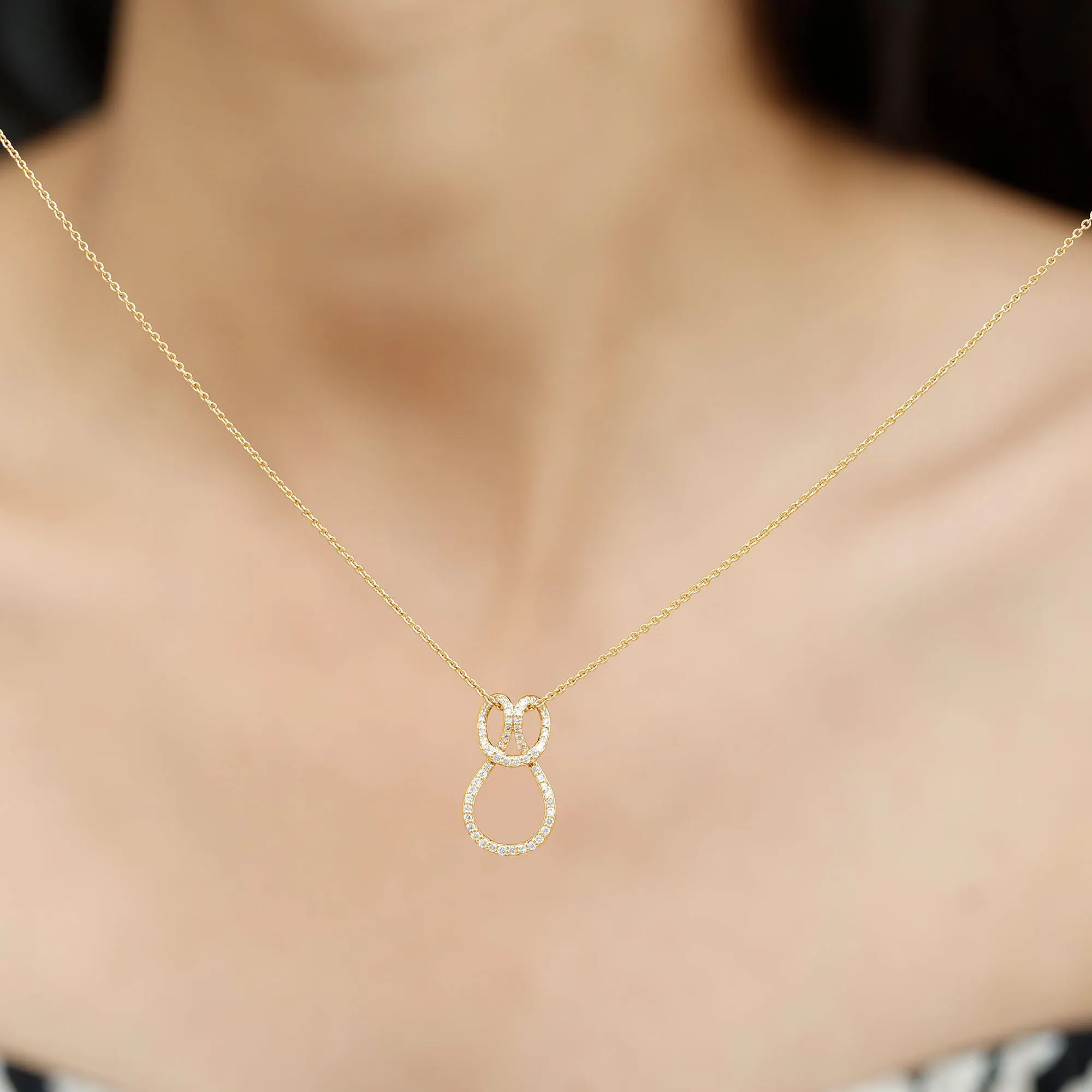 Certified Moissanite Twisted Infinity Pendant Necklace