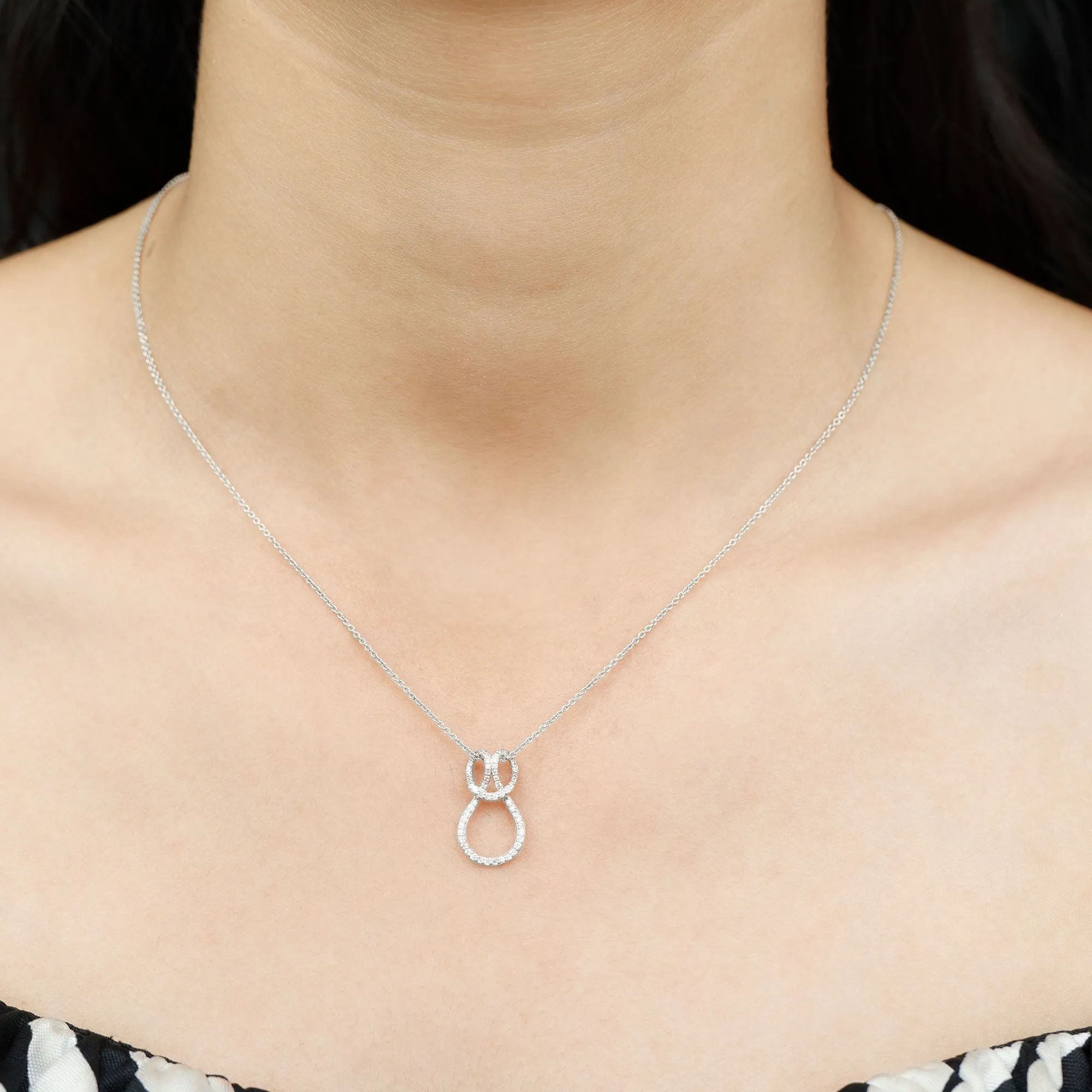 Certified Moissanite Twisted Infinity Pendant Necklace