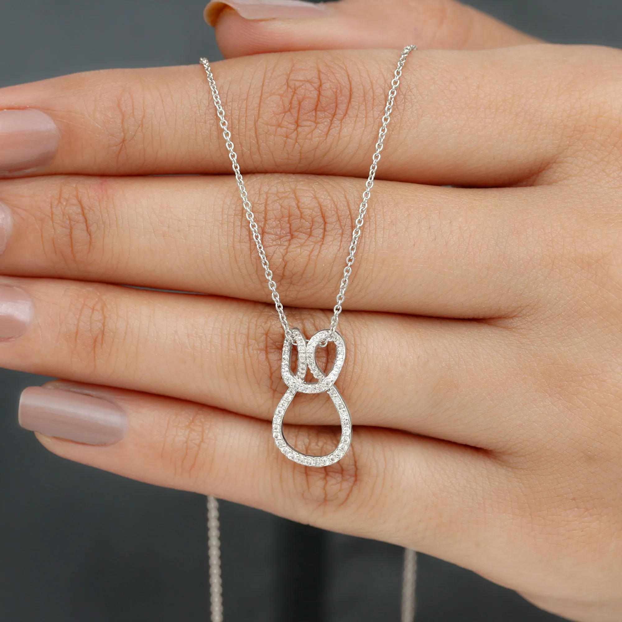 Certified Moissanite Twisted Infinity Pendant Necklace