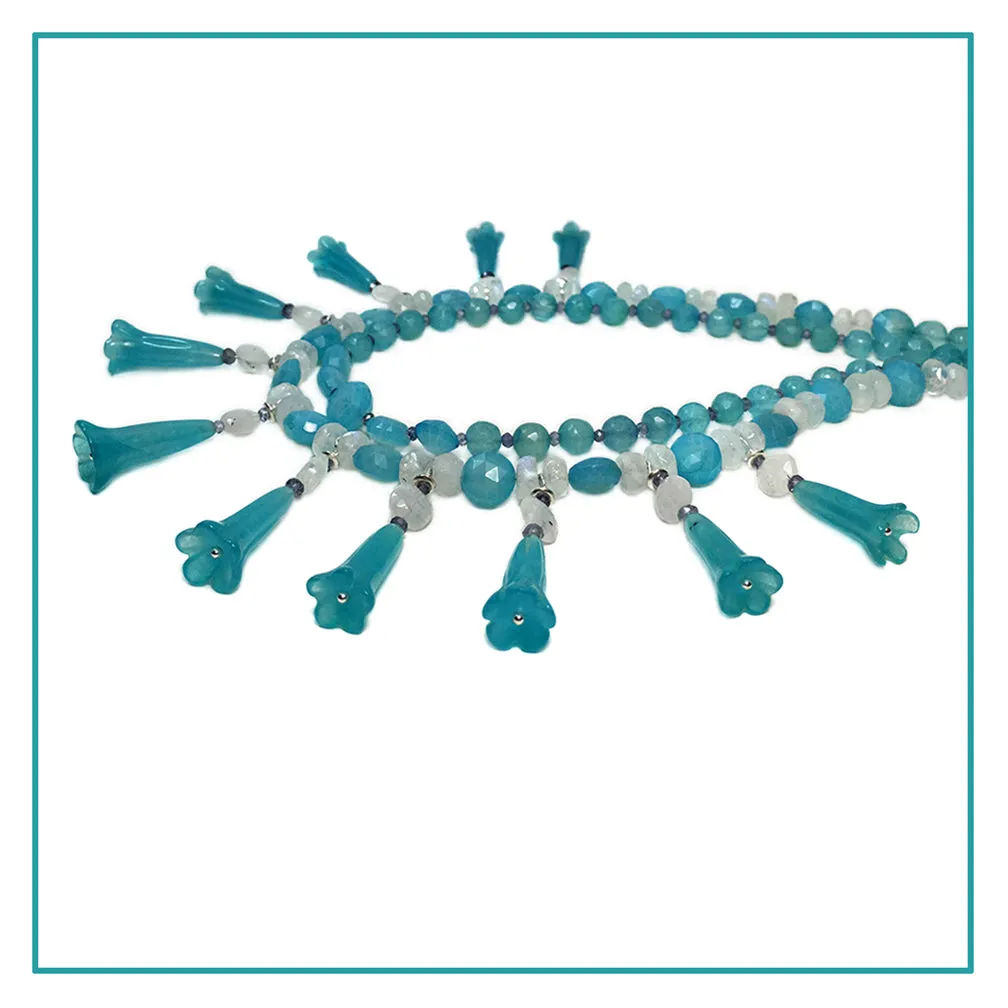 Chalcedony Blue Bell Necklace