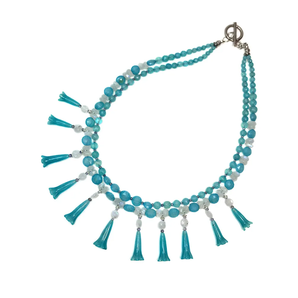 Chalcedony Blue Bell Necklace